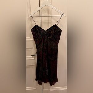 Badgley Mischka Strapless Black and Red Dress